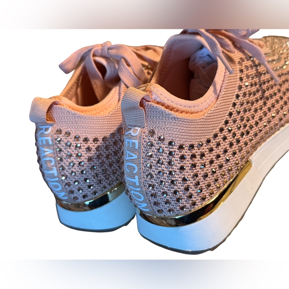 Kenneth Cole NWT Women's Stunning Pink Knit Rhinestone Bling Sneakers (SH217) - Picture 6 of 12